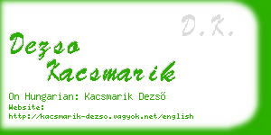 dezso kacsmarik business card